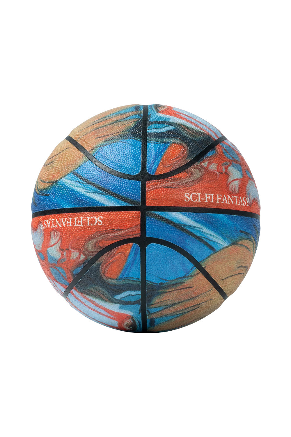 Seitenansicht des Sci-Fi Fantasy Basketballs mit auffälliger Grafik