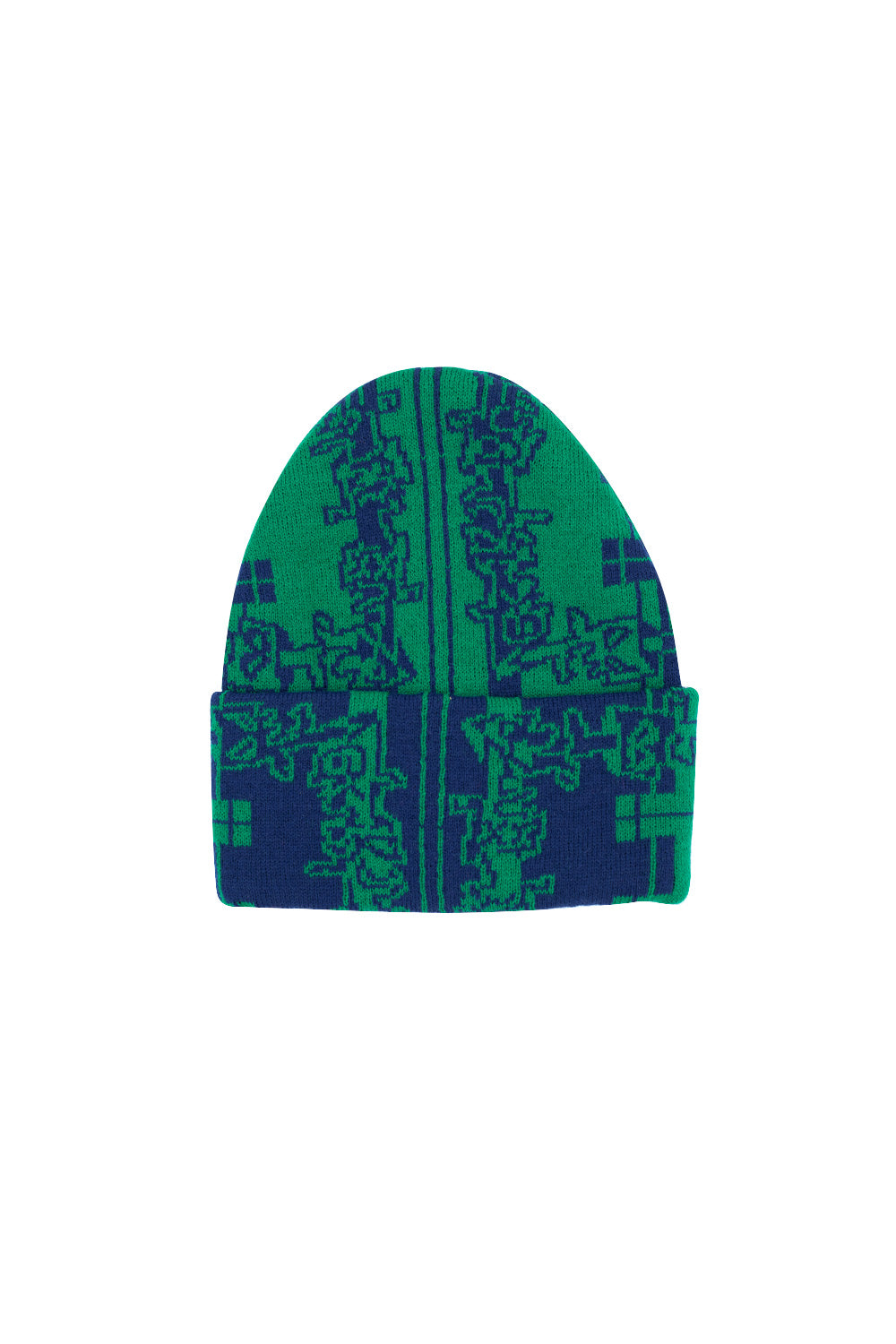 Slinky Wende-Beanie mit Checker-Muster in Navy und Dunkelgrün – stylisches Accessoire für vielseitige Streetwear-Looks.
