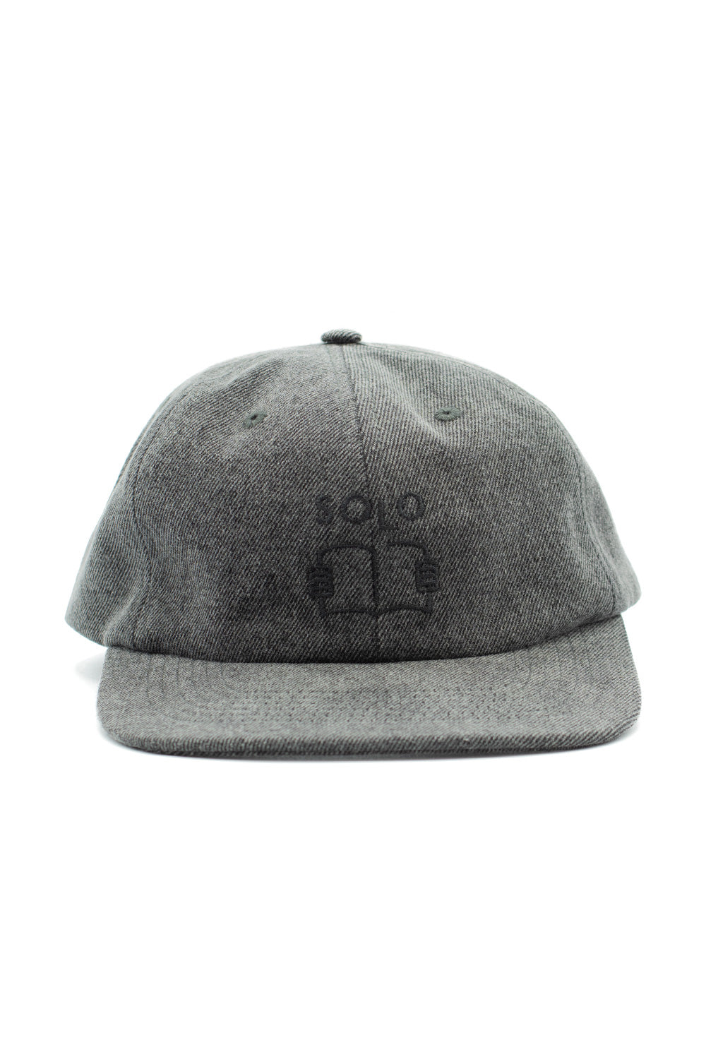 Solo Skate Mag Face 6 Panel Cap Washed Black Denim - BONKERS