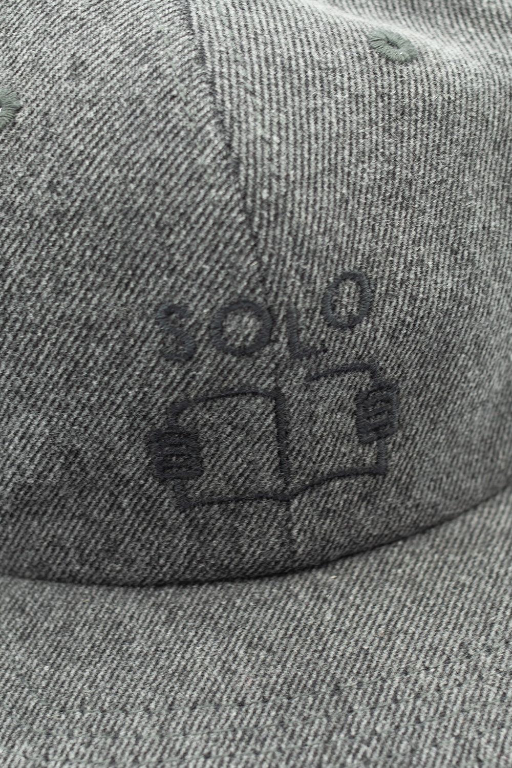 Solo Skate Mag Face 6 Panel Cap Washed Black Denim - BONKERS