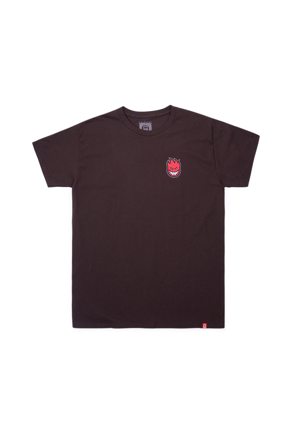 "Spitfire Wheels Lil Bighead T-Shirt in Dunkelschokolade mit klassischem Logo"