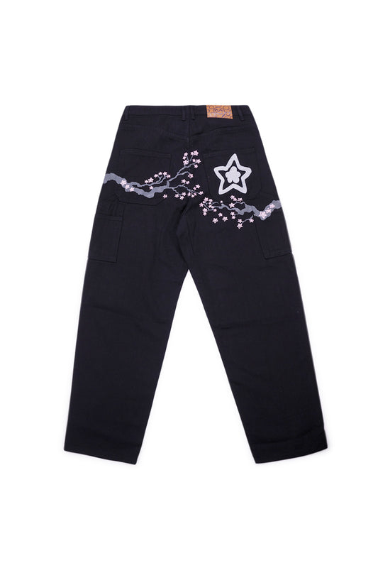 Star Team Cherry Blosson Star Carpenter Jeans Black - BONKERS
