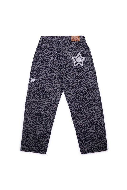 Star Team Leopard Star Carpenter Jeans Black - BONKERS