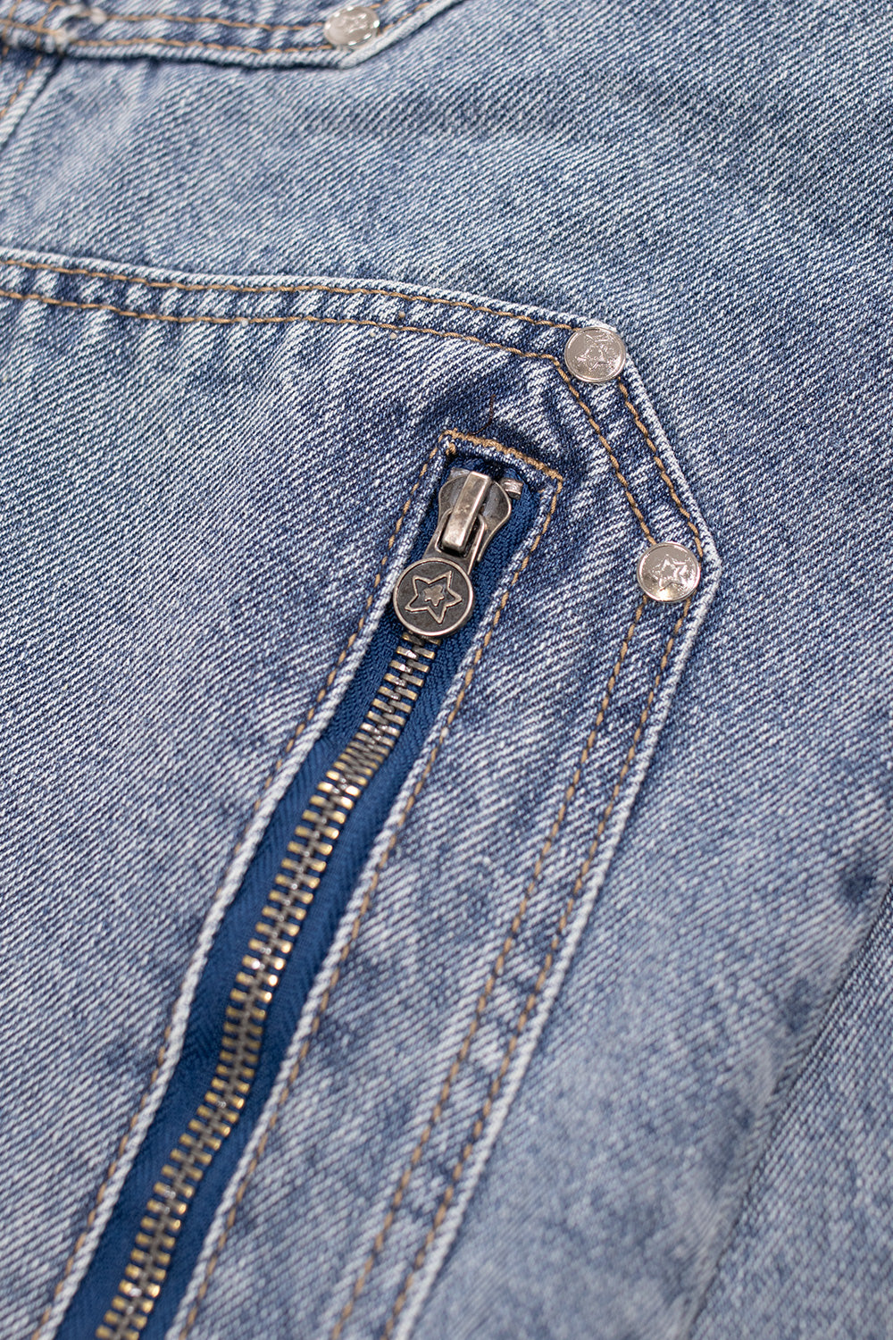 Starteam East Village Zip Up Jacket in Blue – Coole blaue Denim-Jacke mit Reißverschluss und urbanem Charme