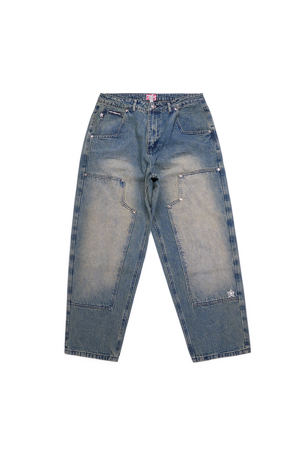 Starteam East Village Double Knee Star Jeans Blue – Stylische blaue Jeans mit doppeltem Knie-Design und Sternen-Details