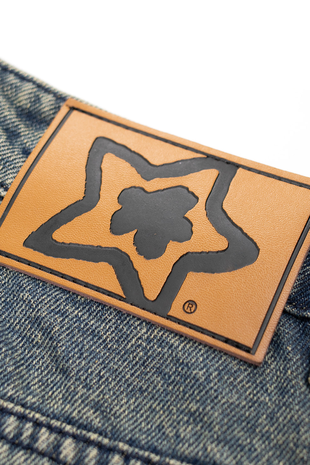 Starteam East Village Double Knee Star Blue Jeans – Lässige blaue Denim-Jeans mit doppeltem Knie und auffälligem Sternenmuster