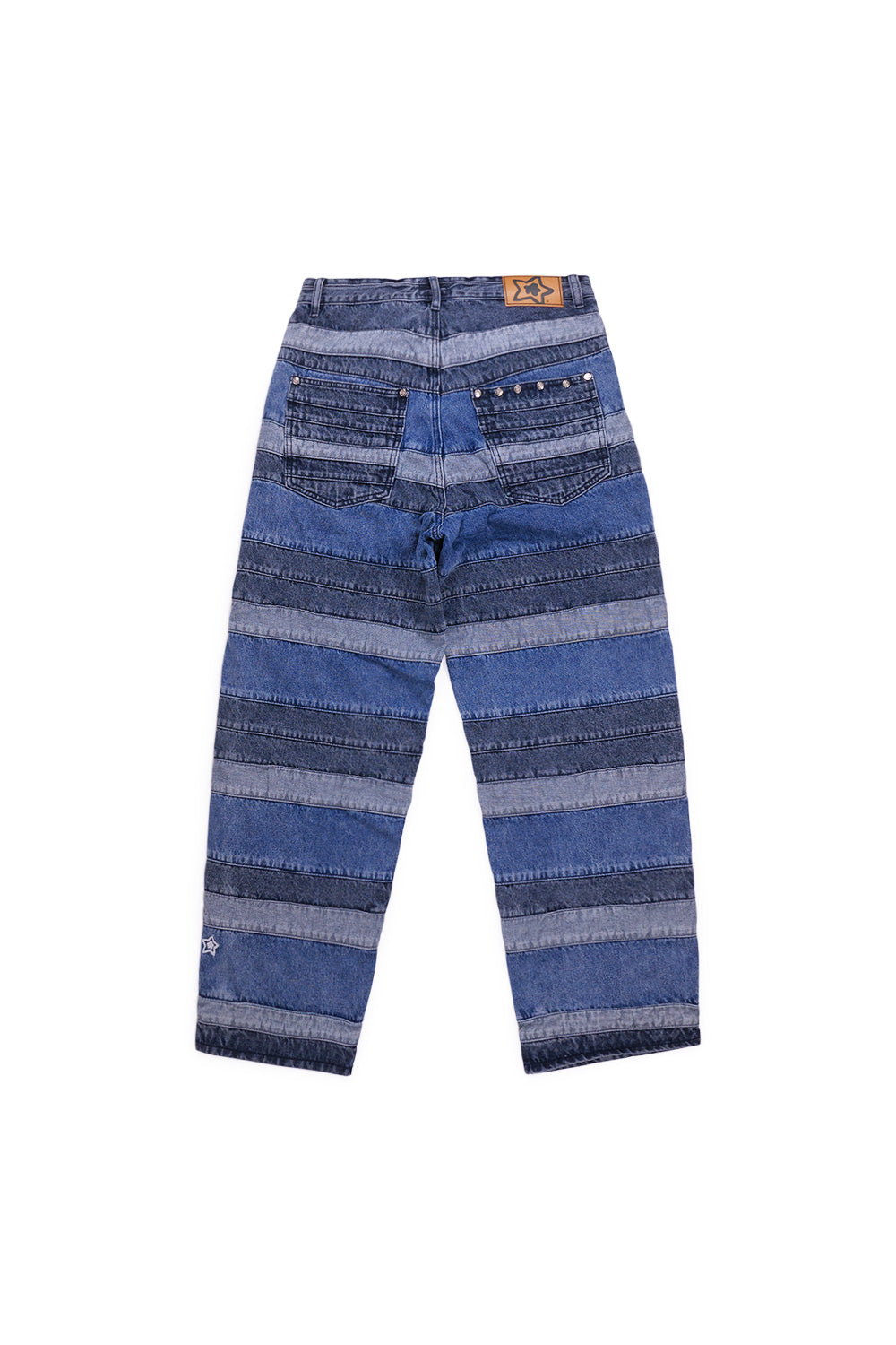 Starteam East Village Blue Layered Star Jeans – Trendige blaue Jeans mit Schicht-Design und auffälligen Star-Elementen