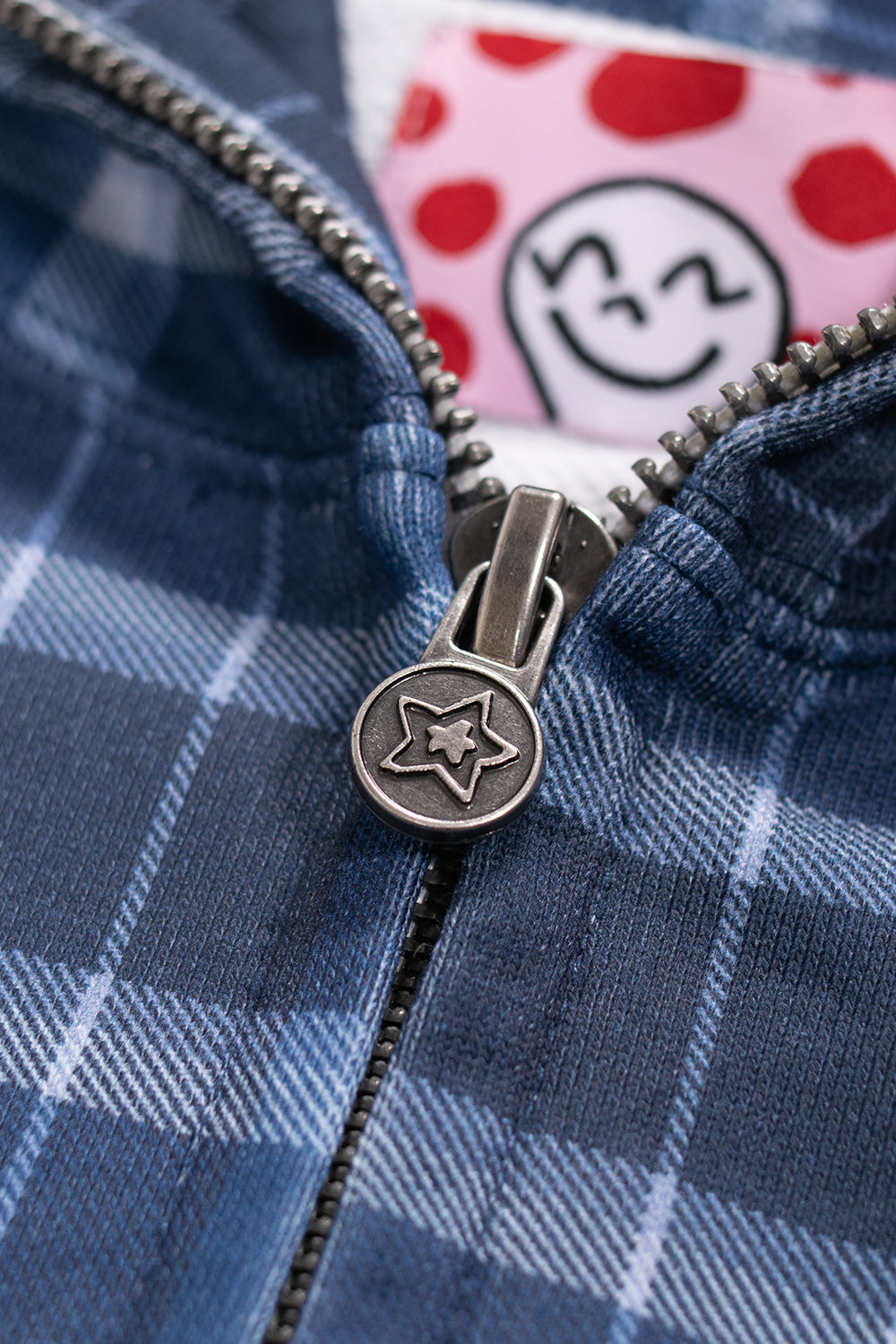 Starteam East Village Plaid Zip Hoodie Blue – Trendiger blauer Hoodie mit Voll-Reißverschluss und kariertem Design