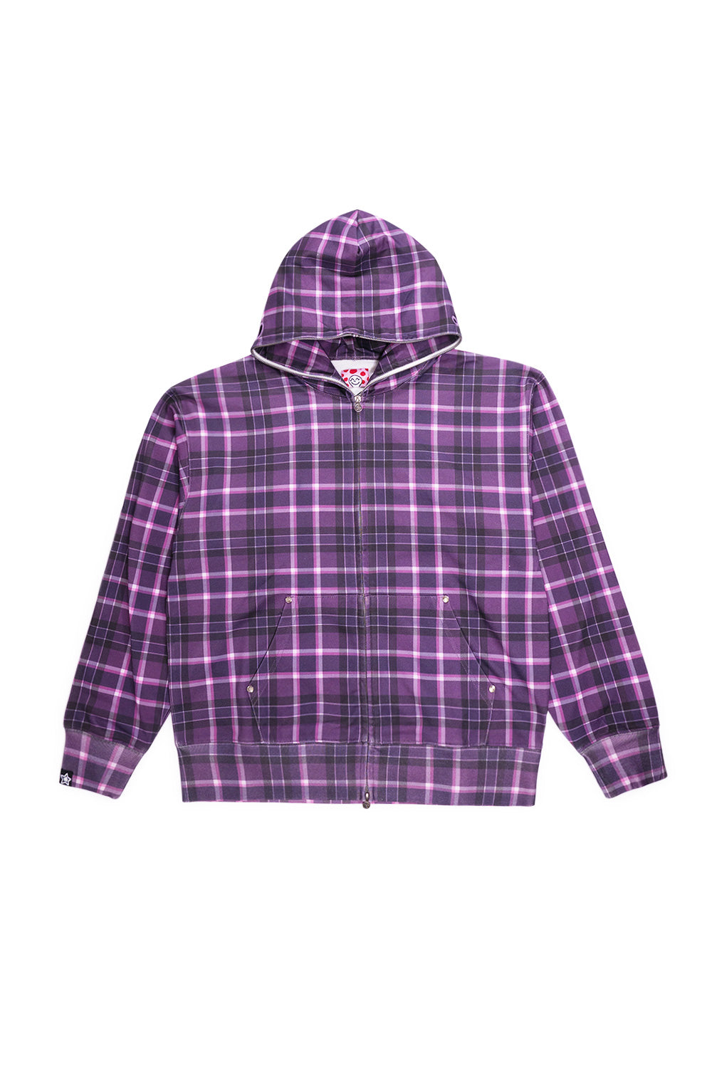 Starteam East Village Plaid Full Zip Hoodie Purple – Stylischer lila Hoodie mit Karomuster und praktischem Reißverschluss