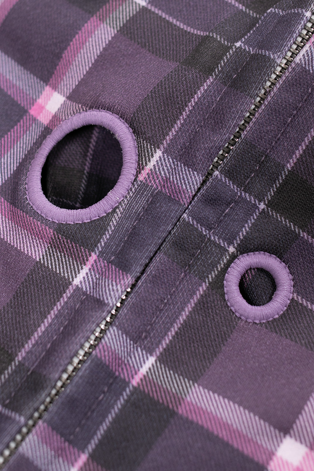 Starteam East Village Plaid Zip Up Hoodie Purple – Lässiger lila Hoodie mit Reißverschluss und auffälligem Karomuster