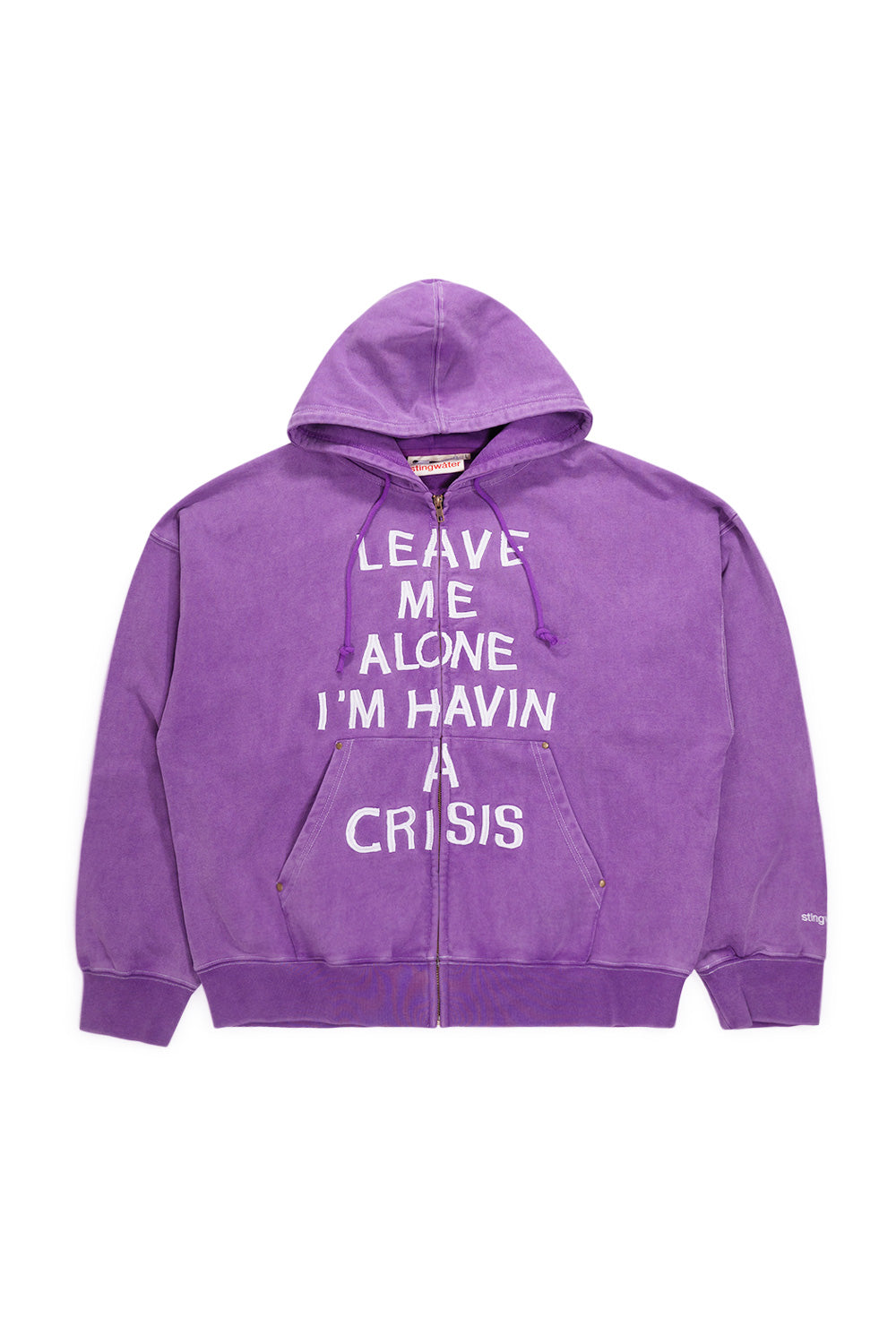 Stingwater Crisis Zip-Up Hoodie Acid Purple – Lila Kapuzenpullover mit Reißverschluss und Streetwear-Design