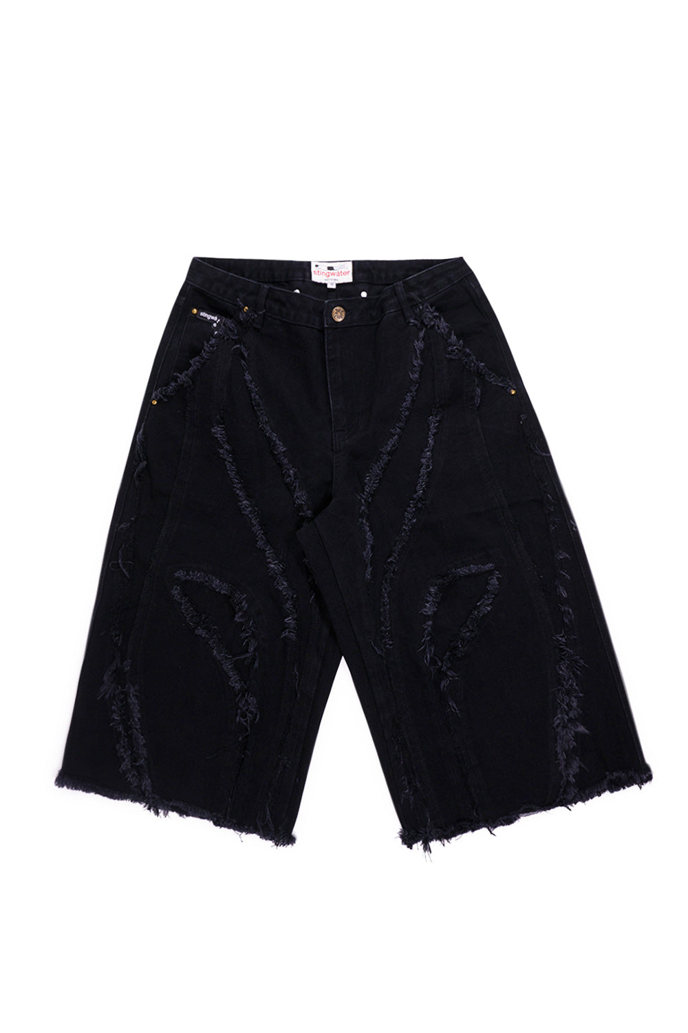 Stingwater Saloon Jean Shorts Black – Schwarze Jean-Shorts von Stingwater im Saloon-Stil für einen lässigen Sommer-Look, ideal für Streetwear und Outdoor-Aktivitäten.