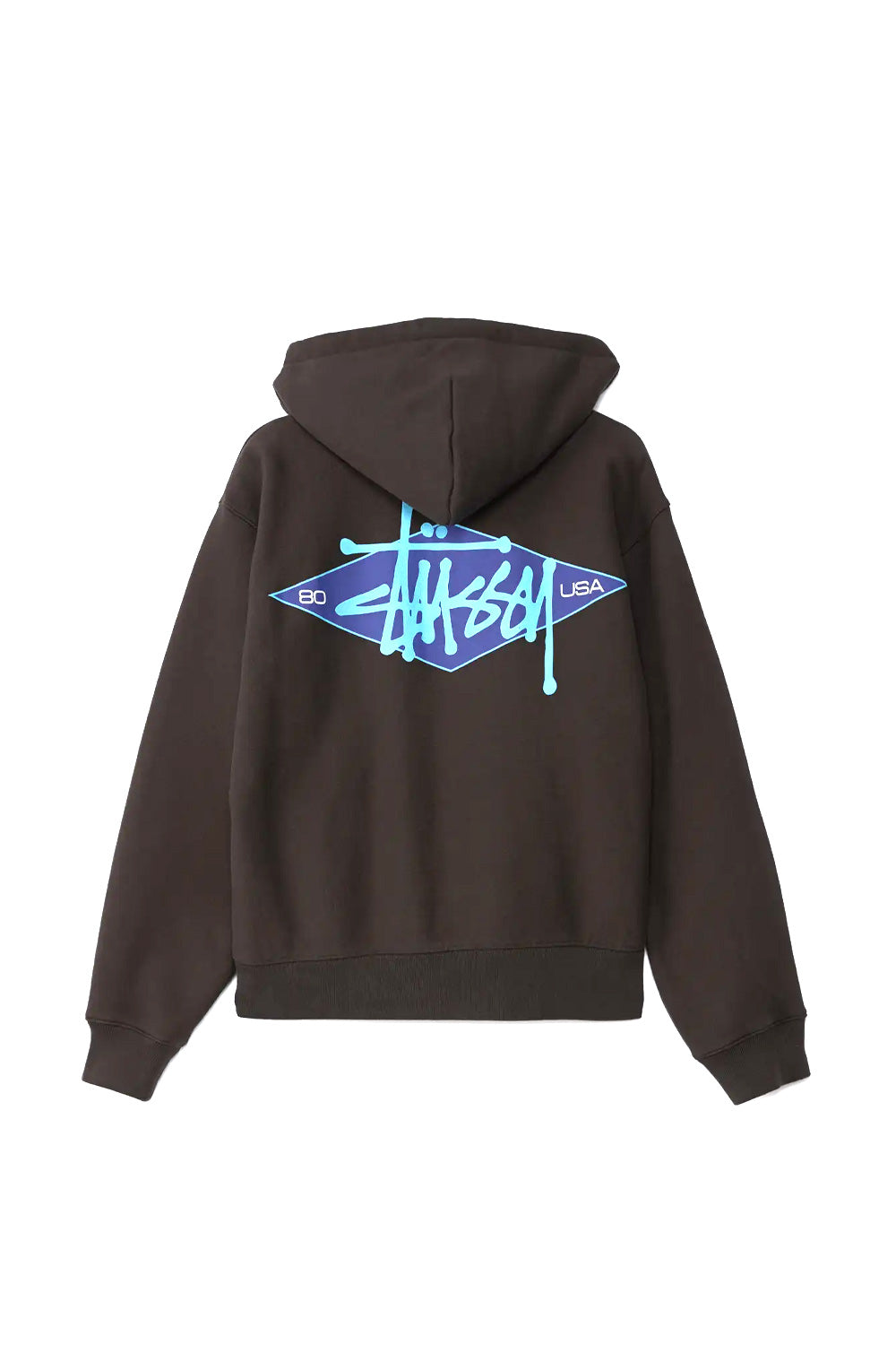 Stüssy Basic Diamond Zip Hood Black - BONKERS