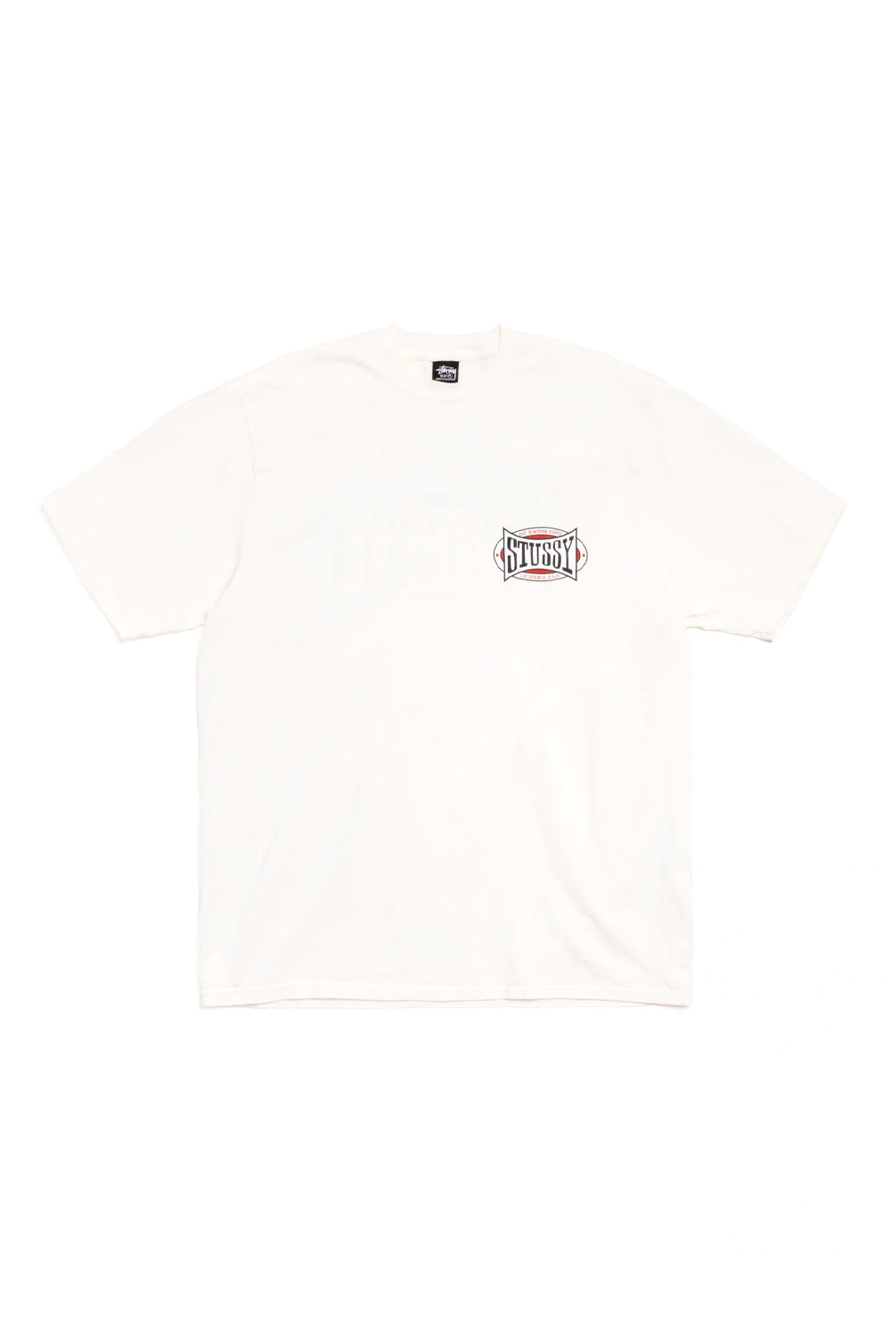 Stüssy Champion Oval Pig. Dyed T-Shirt Blanc Cassé