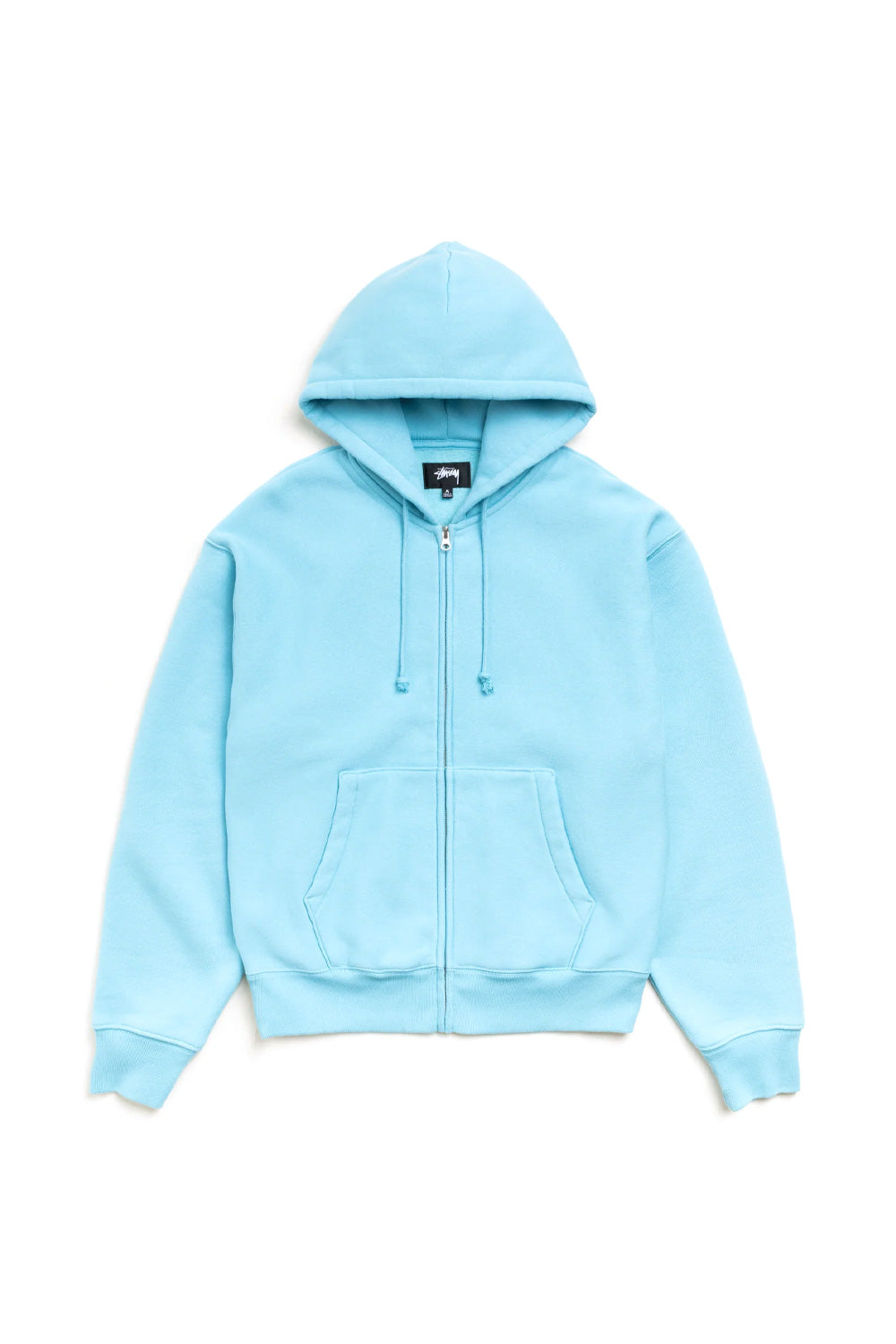 Stüssy Cursive Applique Zip Hood Aqua