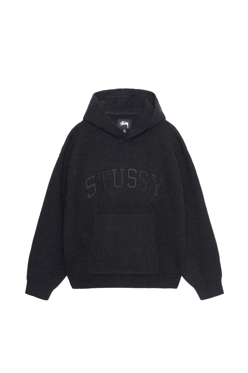 Stüssy Felt Patch Knit Hood Black - BONKERS