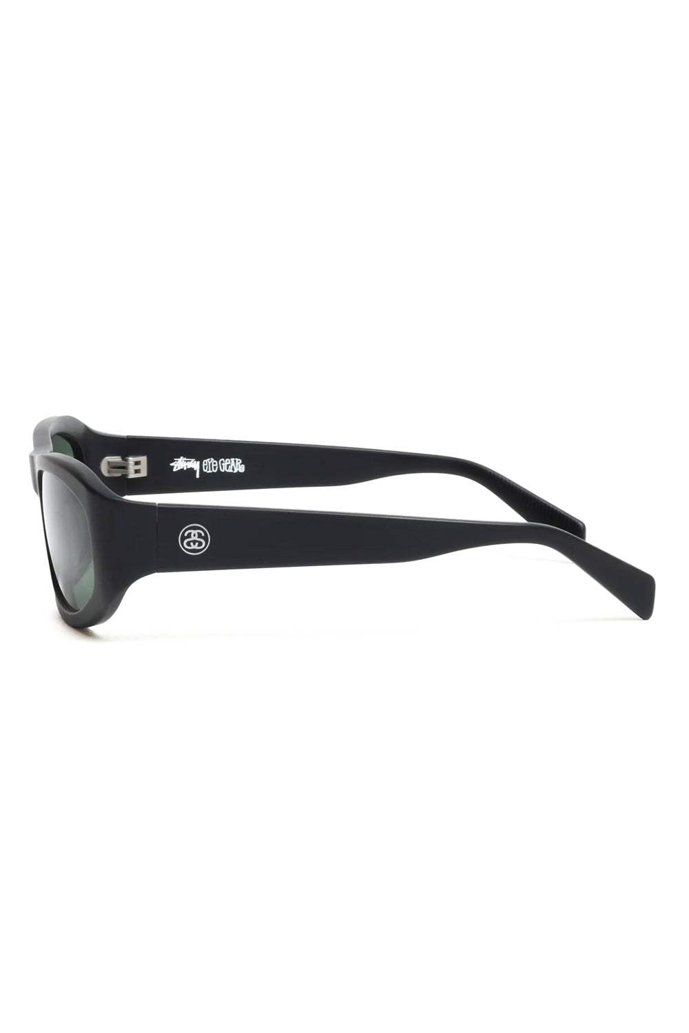 Stüssy Landon Sunglasses Matte Black / Green Lenses - BONKERS