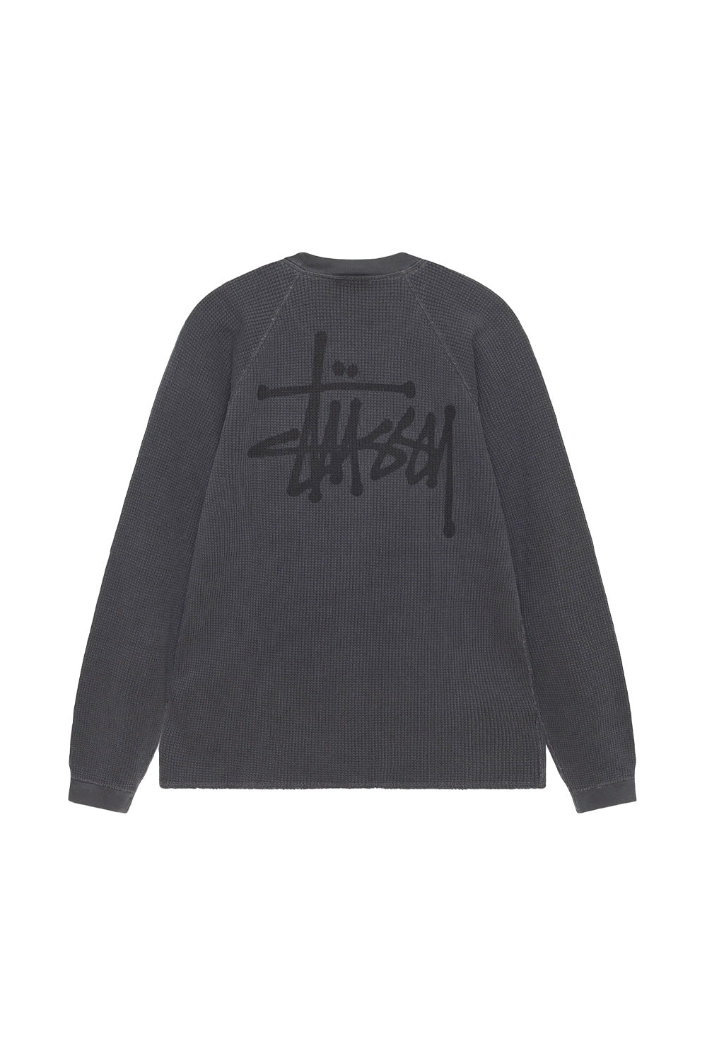 Stussy Raglan Thermal Basic Stock Washed Black - BONKERS