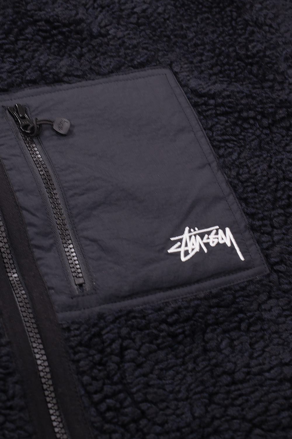 Stussy Sherpa Reversible Jacket Black - BONKERS