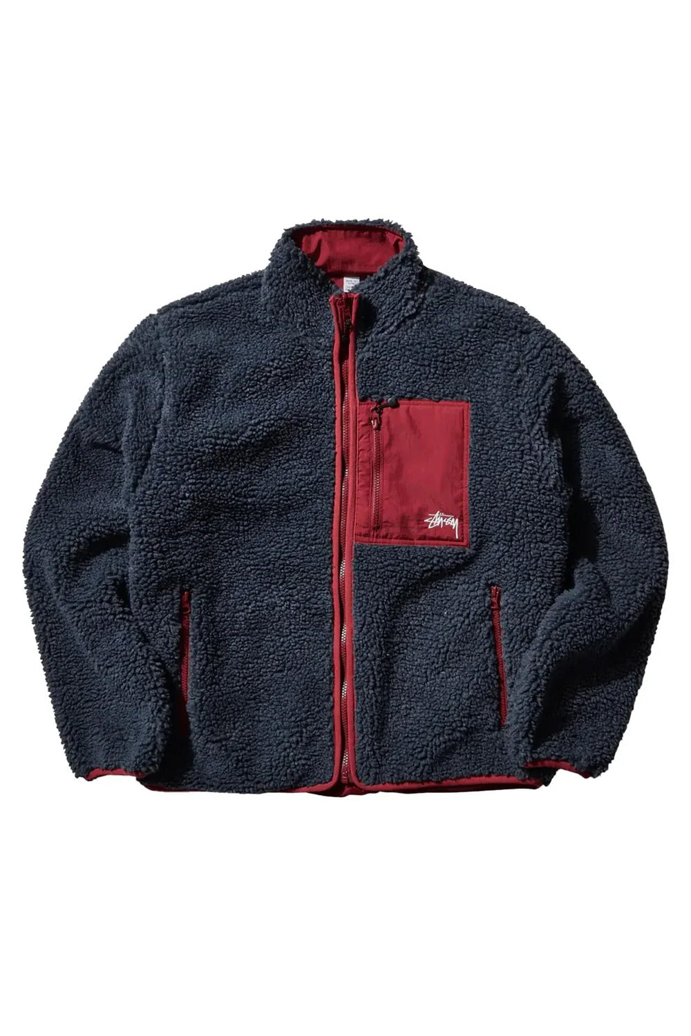 Stüssy Sherpa Reversible Jacket Smoke - BONKERS