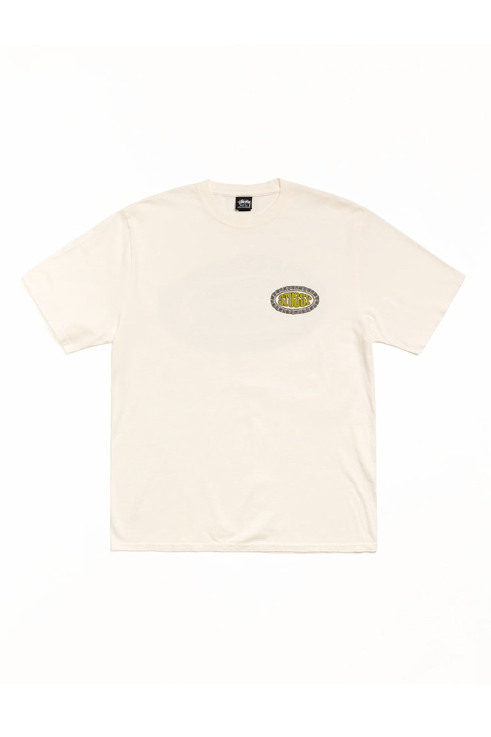 Stüssy Tile Oval Pig. Dyed T-Shirt Altweiss