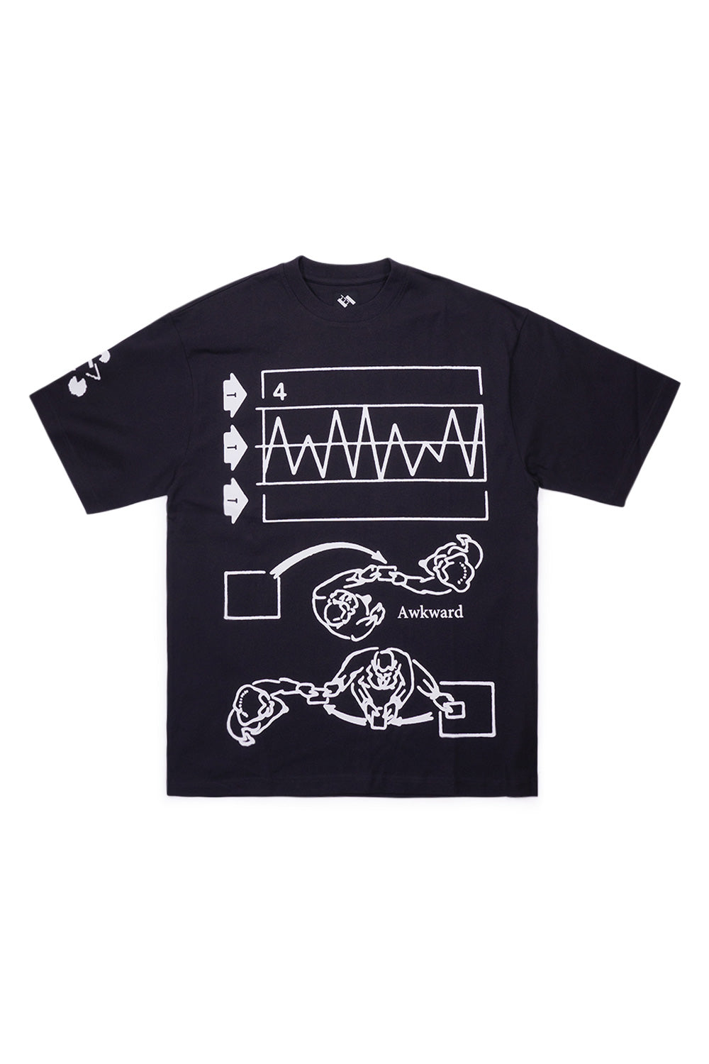 The Trilogy Tapes Awkward Graph T-Shirt Black - BONKERS
