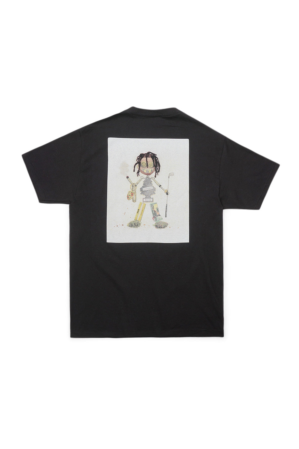 Violet! Kader Trash Doll T-Shirt in Schwarz mit einzigartigem Grafikdesign auf der Vorderseite