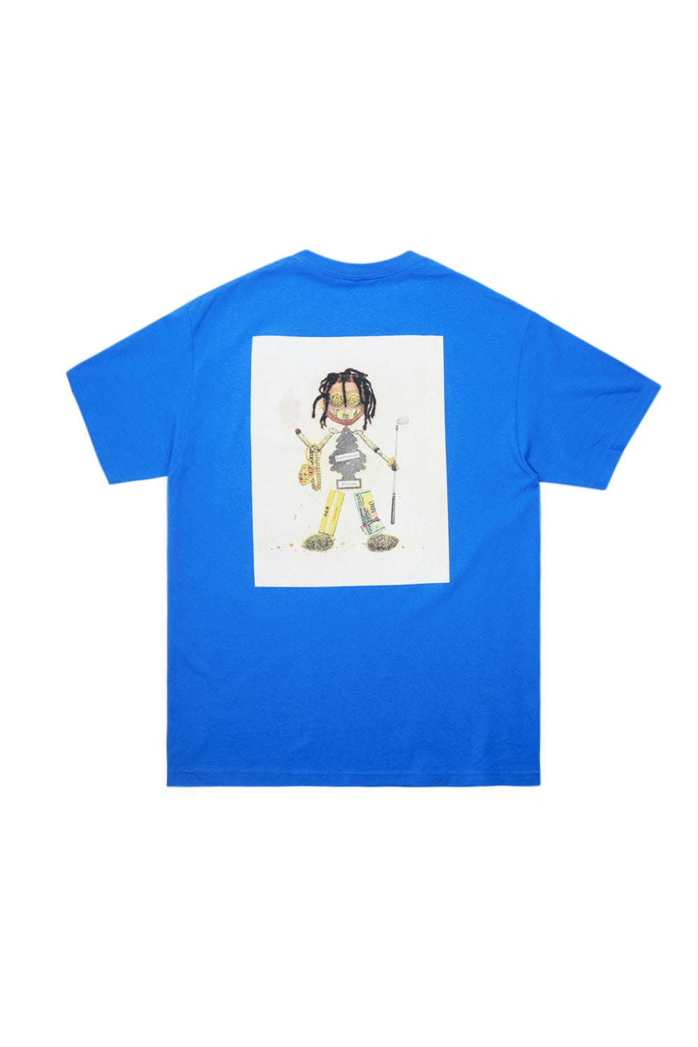 Violet! Kader Trash Doll T-Shirt in Blau mit kreativem Grafikdesign und Rundhalsausschnitt
