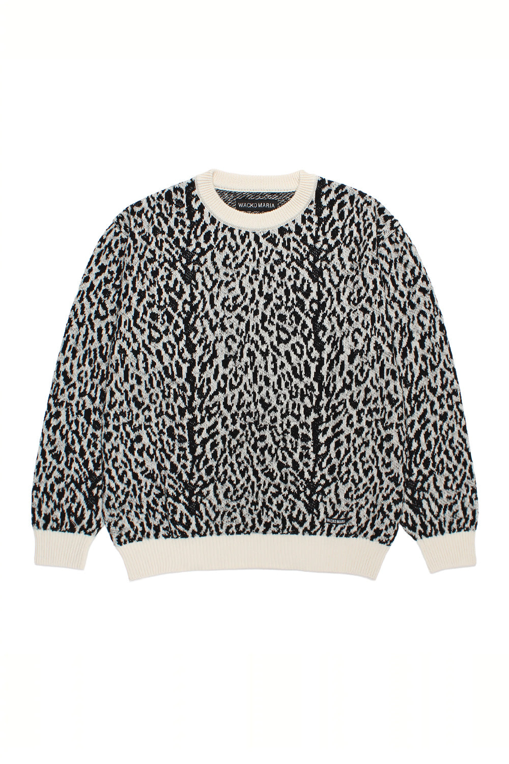 Wacko Maria Leopard Jacquard Sweater (Type-1) White