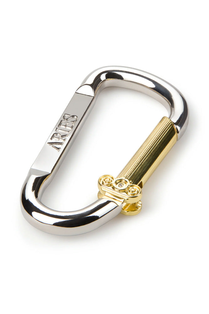 "Silber-Goldener Aries Column Karabiner – stilvolles Design mit klassischer Säulenstruktur für modernen Look"