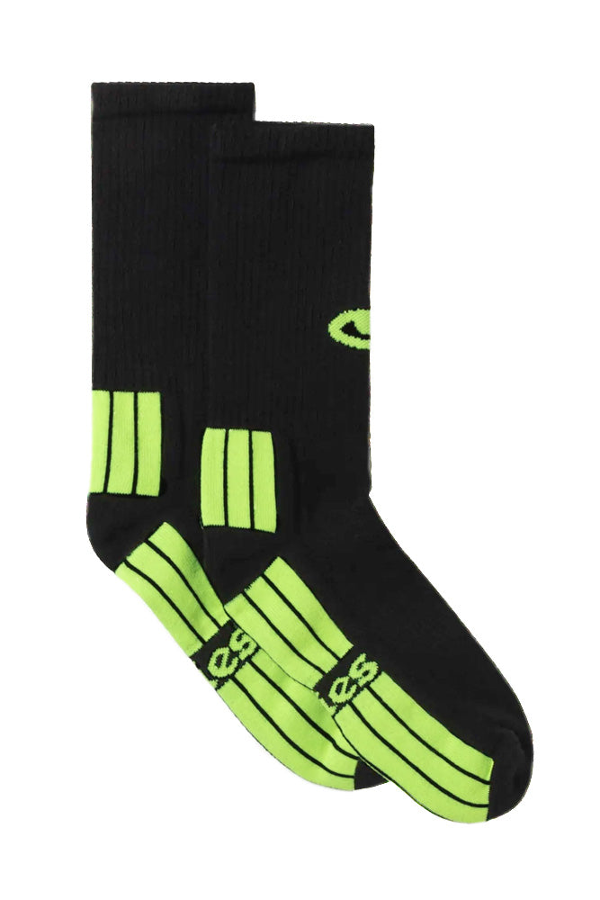 "Aries Eyes Socks Black – Schwarze Socken mit auffälligem Augen-Design und geripptem Bündchen"