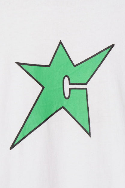 Carpet Company C-Star T-Shirt White (Green Print) - BONKERS