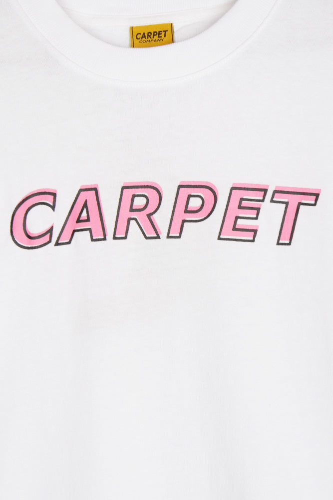 Carpet Company Misprint T-Shirt White (Pink Print) - BONKERS