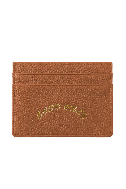 Cash Only Leather Cardholder Tan - BONKERS