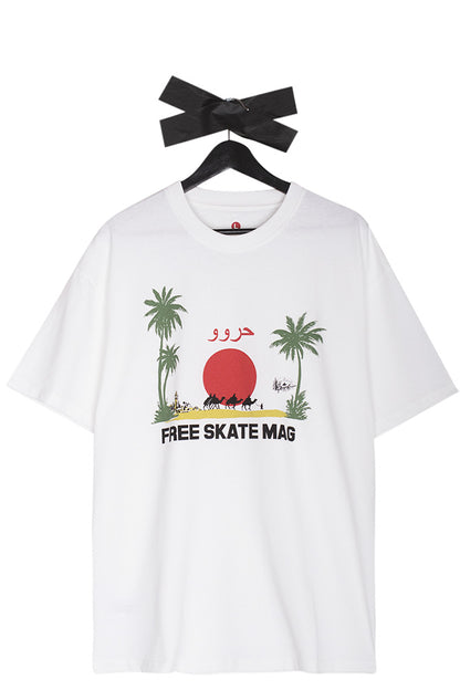 Free Skate Mag Marrakech T-Shirt White - BONKERS