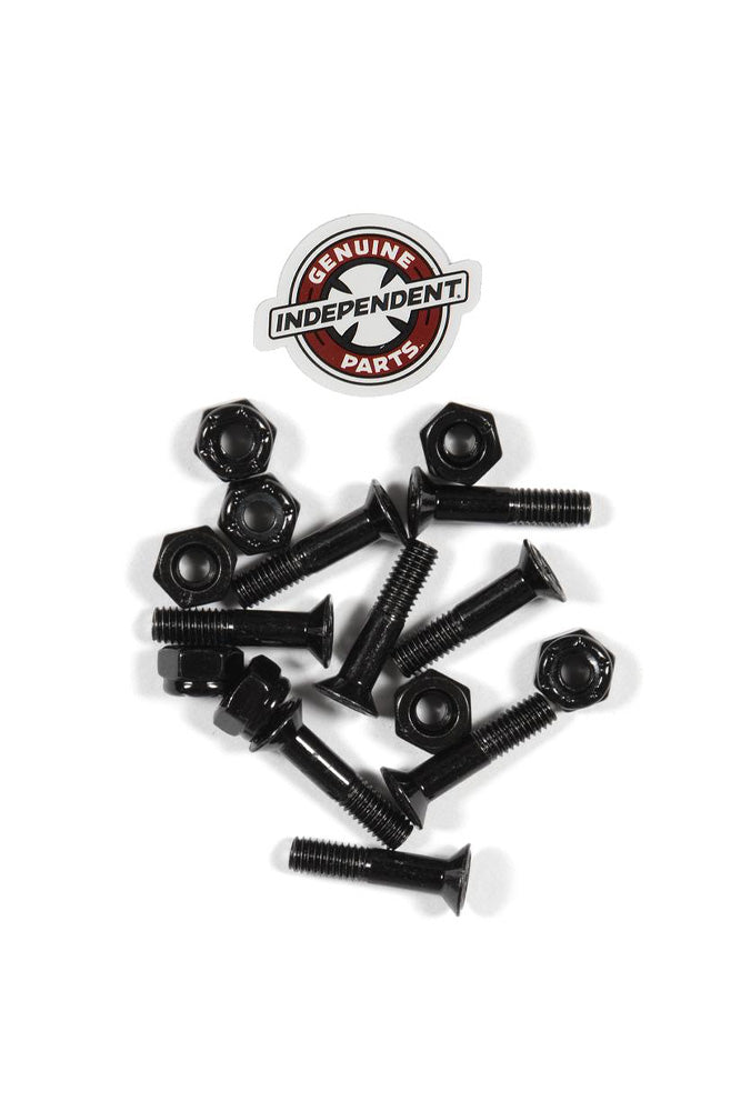 "Schwarze 7/8 Phillips Bolzen von Independent Genuine Parts – Hochwertige Ersatzteile für präzise und stabile Skateboard-Montage."