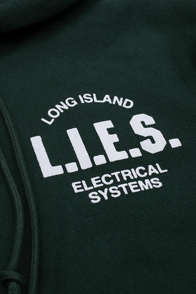 L.I.E.S. Records Classic Logo Hoodie Forest Green - BONKERS