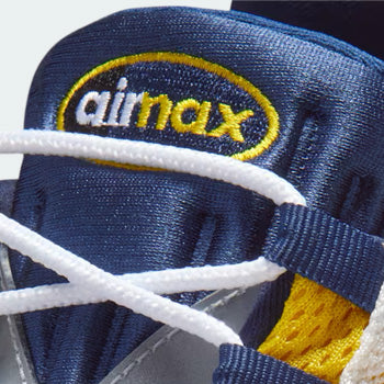 Title image of the Nike SB Air Max 95 Eric Koston – iconic skate and sneaker fusion featuring the Obsidian/Speed Yellow colorway, photographed in an urban setting.