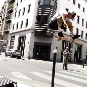 Village PM skate team riding rough European street spots in “THE SECOND I SAW YOU” video, featuring Oscar Säfström, Thaynan Costa, Nico Gisonno, Logan Da Silva Ortiz, and Joffrey Morel – Paris-based progressive skate footwear brand.