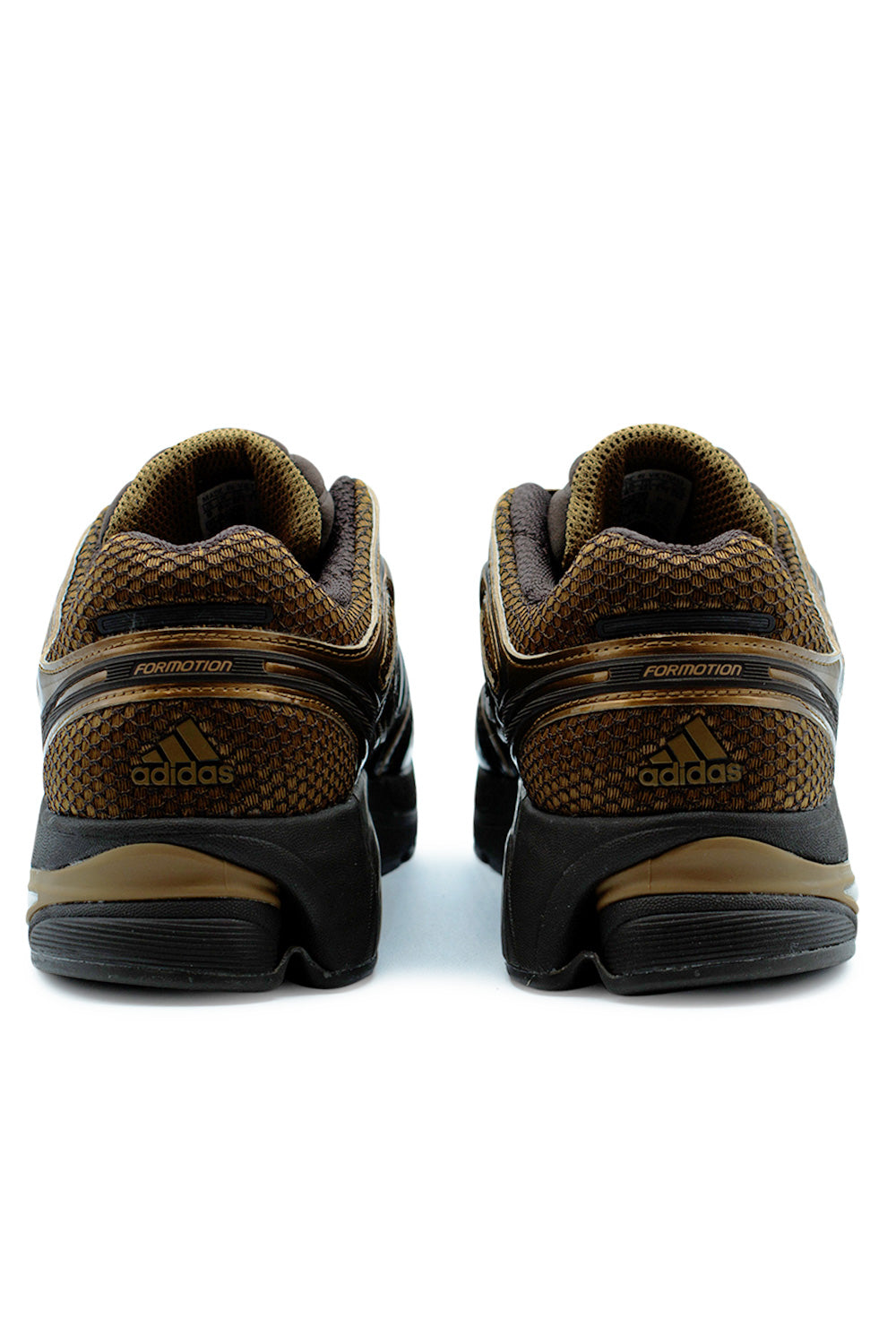 Back view of Adidas Adistar Control 5 Aurora Coffee showcasing Formotion heel support, padded collar and durable EVA midsole for enhanced stability and long-distance comfort