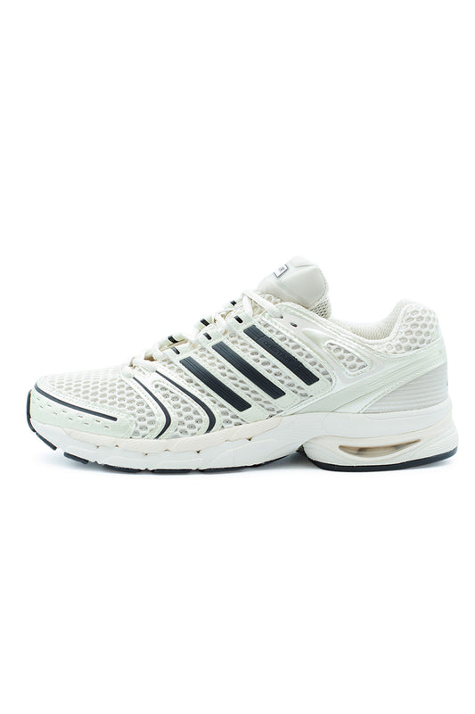 Adidas Adistar Control 5 Cloud White Core Black Alumina, retro-inspired 2000s running sneaker with breathable mesh upper and cushioned outsole.
