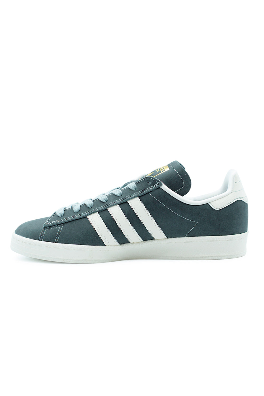 Adidas Campus ADV Wonder Sage medial side showing sleek suede-texture finish, molded Adiprene insole comfort and Adituff double-layer toe reinforcement for durability.