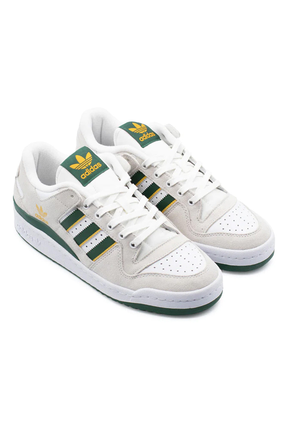 Adidas Forum 84 Low ADV Shoe Crystal White / Dark Green / Preloved Yellow - BONKERS