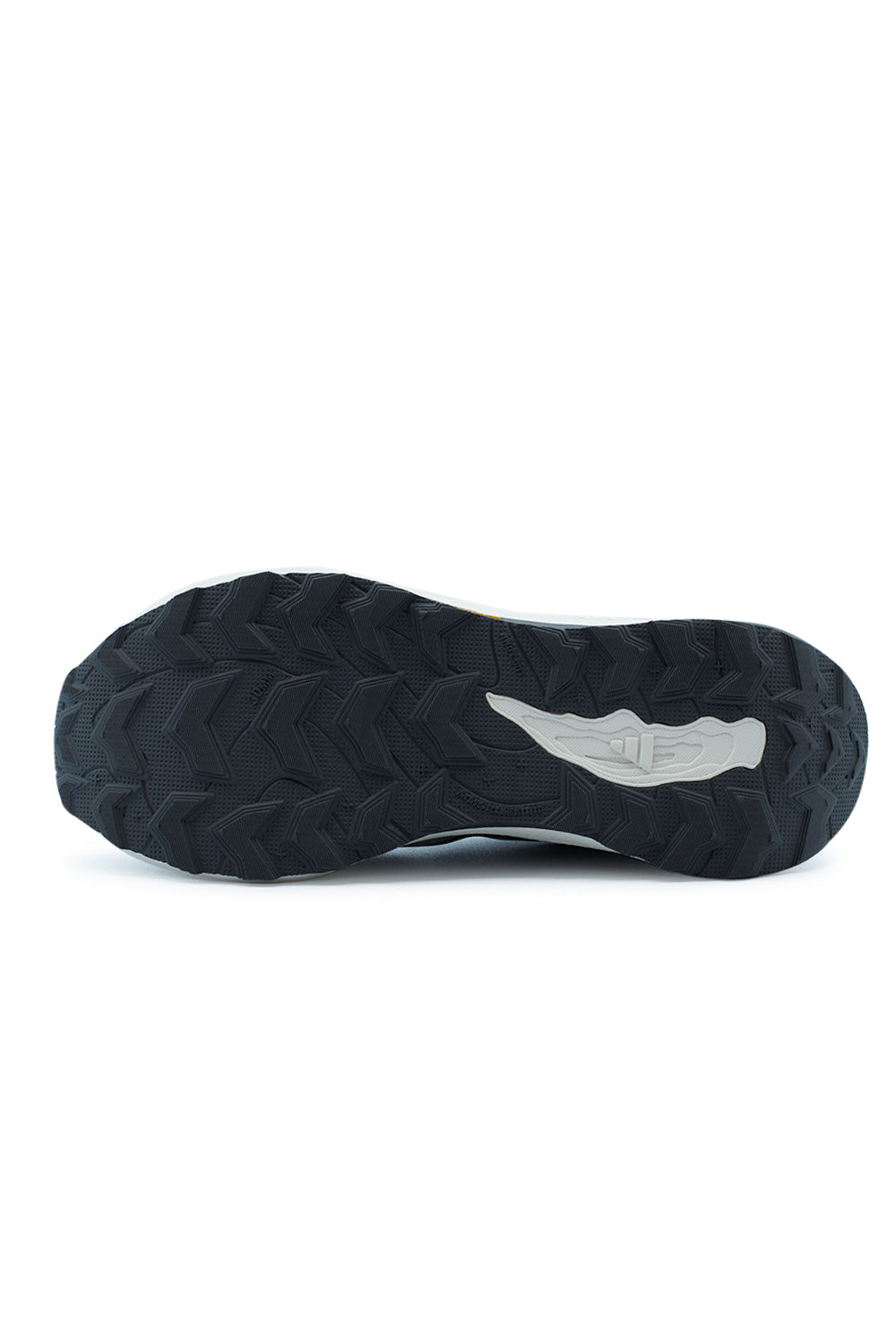 Full view of the black Continental rubber outsole of the adidas Holo Peak, showcasing the rugged chevron traction pattern with a 3.5 mm profile depth.