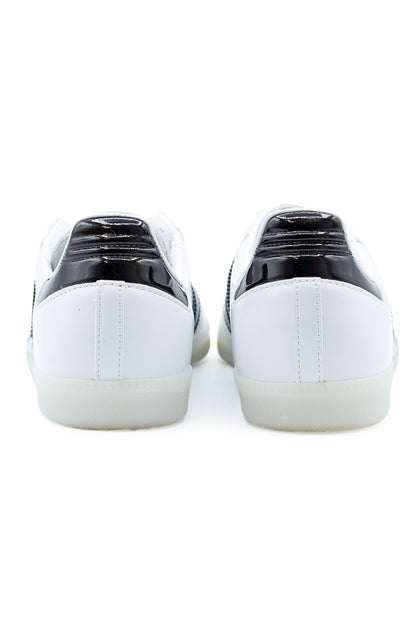 Adidas Samba Patent Leather Shoe (Jason Dill) White / Black / Gold - BONKERS