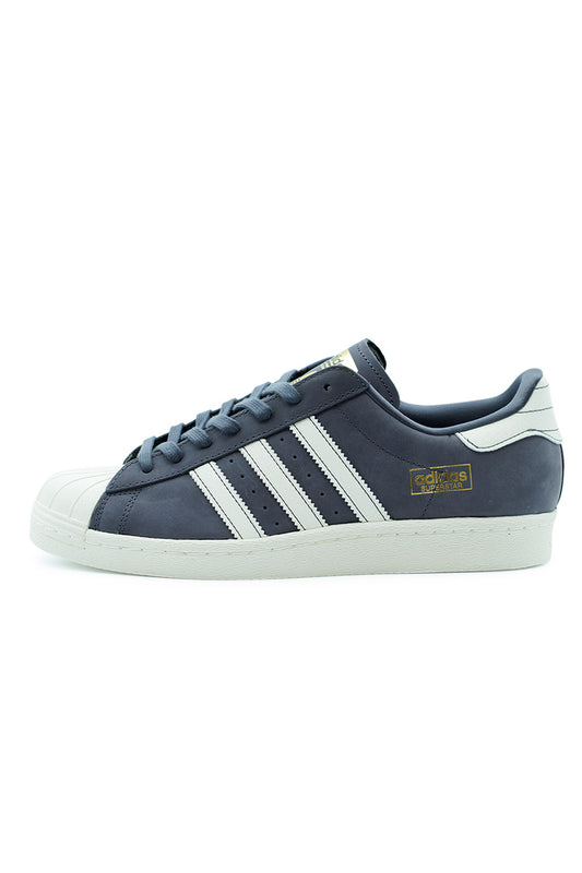 Adidas Superstar 80 ADV Aurora Onix Chalk White Off White skate shoes with leather upper, classic shell toe and Three Stripes side view