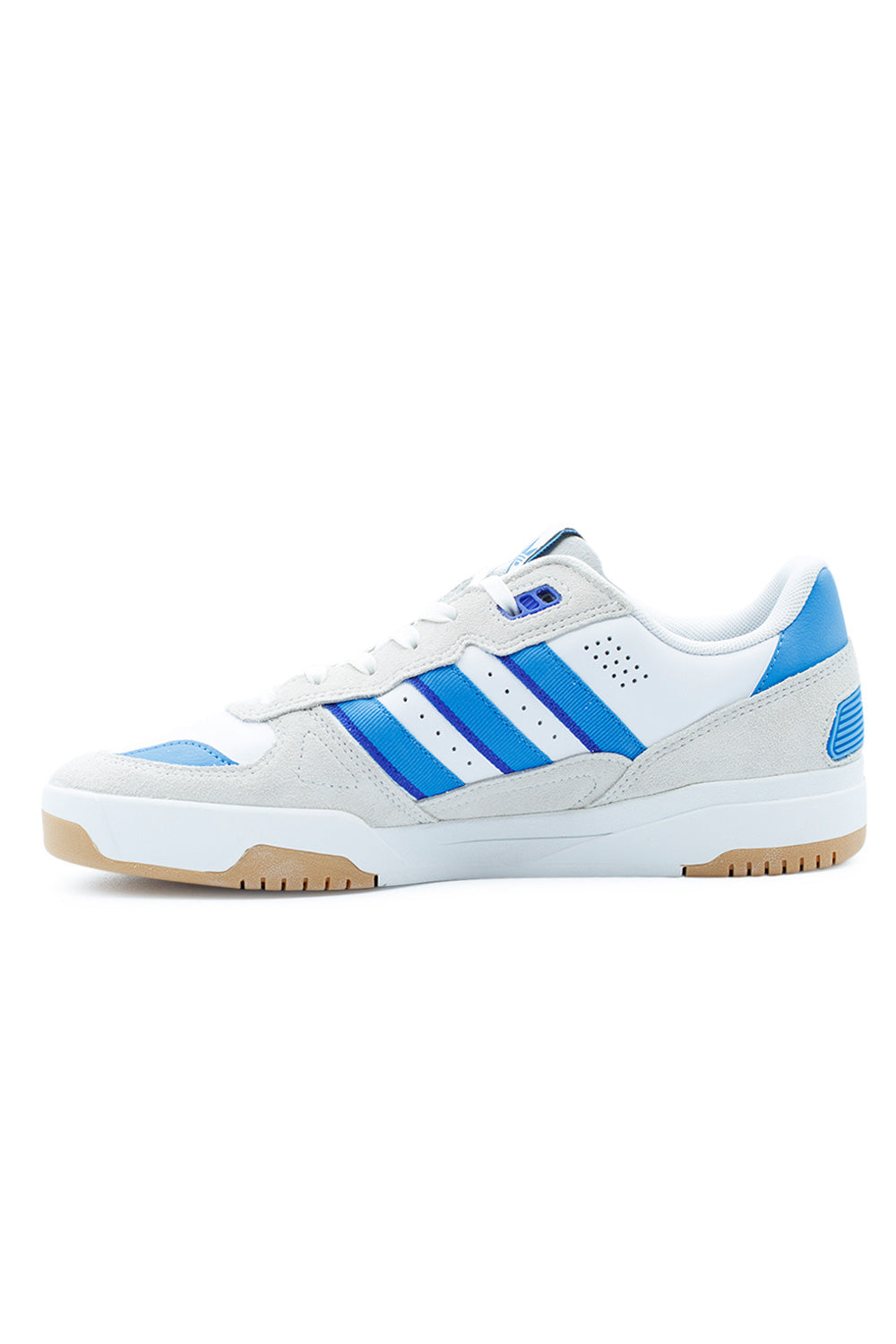 High-quality Adidas Tekkira Cup White Bright Blue Lucid Blue sneaker, combining 90s running aesthetics with 2000s court style for skateboarding.