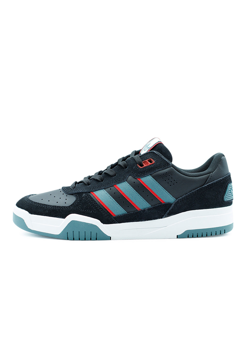 Adidas Tekkira Cup Shoe Core Black Preloved Teal Better Scarlet, men’s skate shoes with suede leather upper and durable cup sole design.