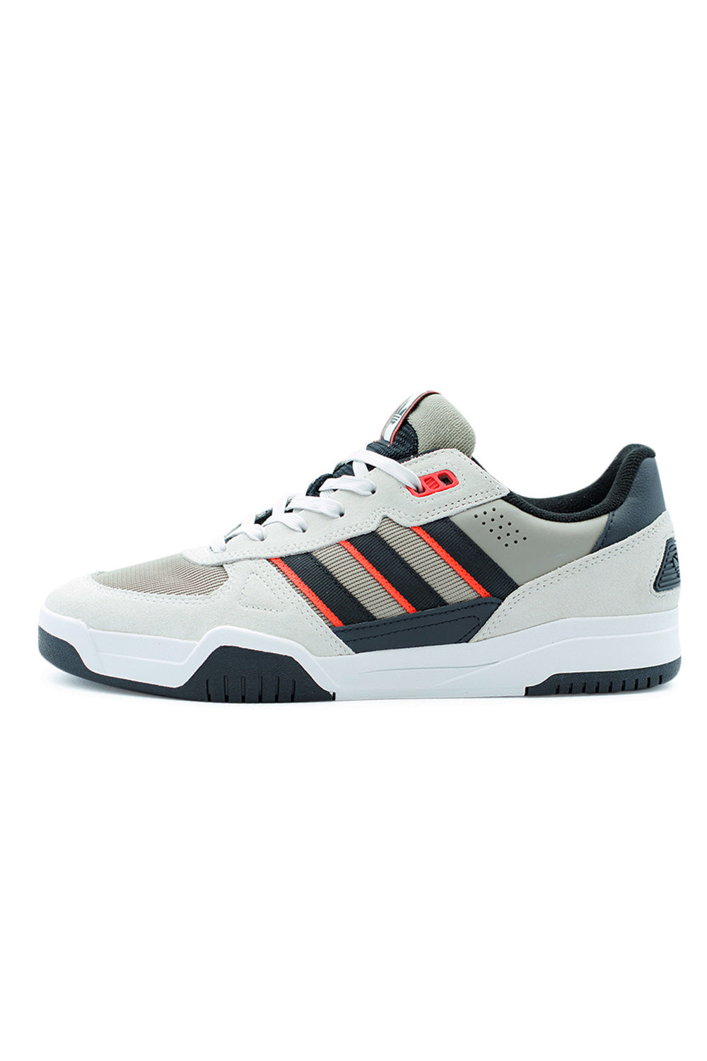 Adidas Tekkira Cup Shoe Orbit Grey Core Black Solar Red – skate shoe with suede mesh upper, cup sole, and LIGHTMOTION cushioning.