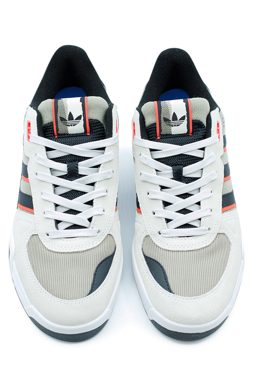 Adidas Tekkira Cup Orbit Grey Core Black Solar Red – tennis-inspired skate shoe with breathable mesh, cup sole, and premium overlays.